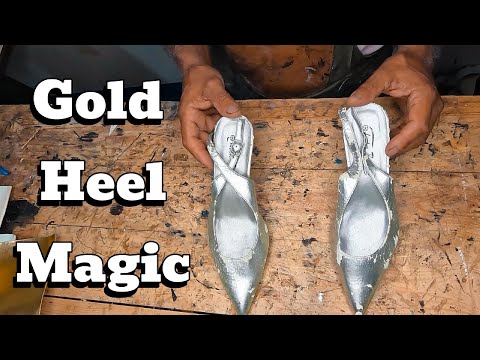 Видео: Золотой Блеск: Превращение Старых Серебряных Каблуков