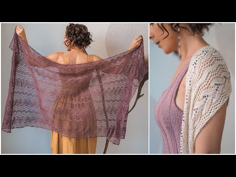 Видео: Простые пошаговые инструкции по вязанию красивой шали из терпентинии, расшитой бисером!