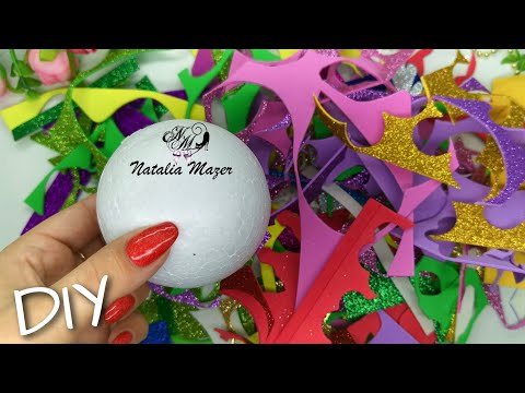 Видео: ВЗЯЛА ОСТАТКИ ГЛИТТЕРНОГО ФОАМИРАНА И ПЕНОПЛАСТОВЫЙ ШАР И СДЕЛАЛА НОВОГОДНЮЮ ИГРУШКУ НА ЁЛКУ