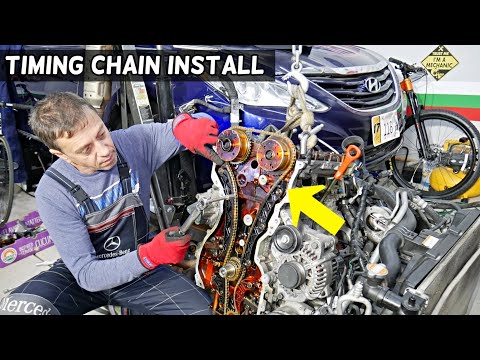 Видео: Установка меток газораспределения и цепи газораспределения HYUNDAI SONATA