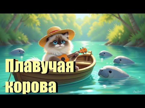 Видео: «Плавучая корова-Письмо коту Василию» 🐈🐄песня кота Мурзика  #ЖизньКотавДеревне #Мурзик #Котобард