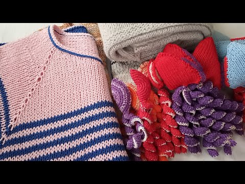 Видео: MaTusy_About_knitting Речі для #28петель Смугастий реглан. Лляний реглан. Новий спосіб закриття краю