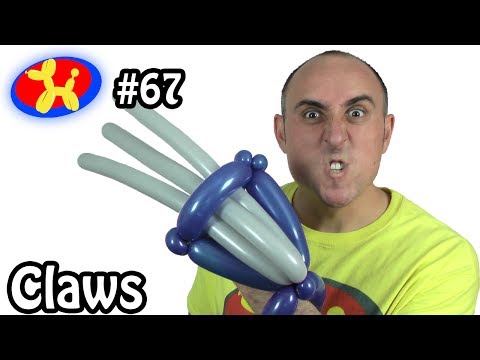 Видео: Когти росомахи — Уроки создания животных из воздушных шаров #67