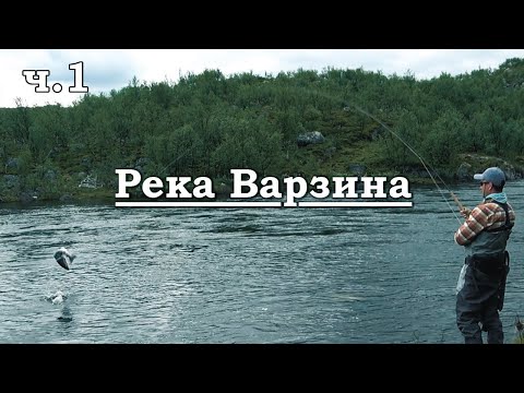 Видео: Рыбалка на кольском. Раздача на водопаде. Ловля сёмги на реке Варзина. Часть 1