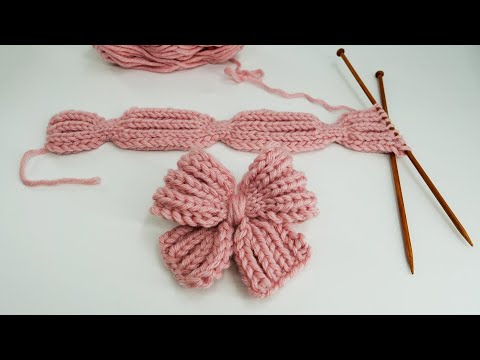 Видео: Cute Knitted Bow 🎀 Милый бант спицами