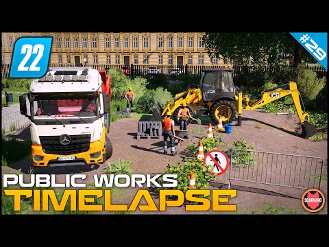Видео: 🚧 Копаем небольшой пруд в парке + приобрели экскаватор-погрузчик JCB ⭐ FS22 Таймлапс городских об...