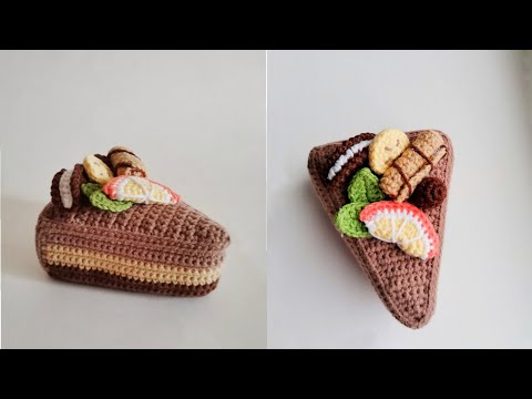 Видео: Шоколадный торт крючком. Cake crochet pattern