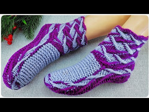 Видео: ШИКАРНЫЕ СЛЕДКИ - НОСКИ спицами!!!💥ПОДРОБНЫЙ мастер класс