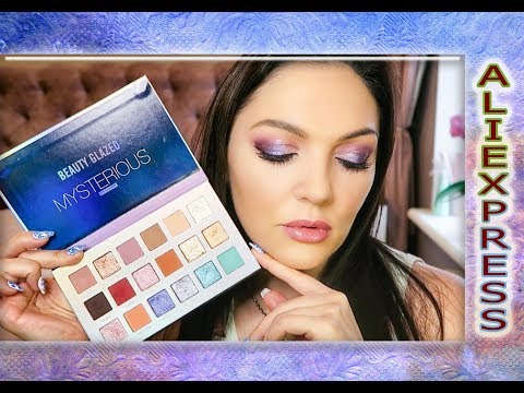 Видео: Макияж Китайской Палеткой Теней / Сравнение с Huda Beauty / Beauty Glazed Mysterious / AliExpress.