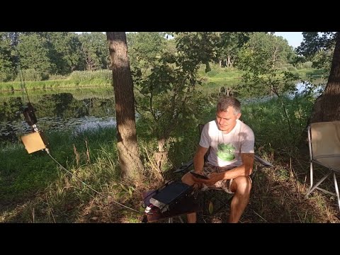 Видео: Радиосвязь на КВ с лесного озера. Антенна G5RV + трансформатор 1:4 + тюнер по схеме Г-контур EW8OO