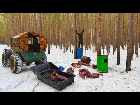 Видео: ПОДГОТОВКА К ВЕСЕННЕЙ ОХОТЕ НА МЕДВЕДЯ. ПРИВЕЗЛИ ЕЩЕ ОДНУ БОЧКУ С ПРИВАДОЙ.