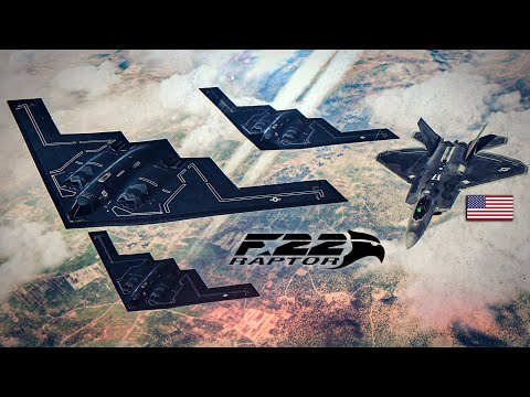 Видео: Пакет Stealth | B-2 Spirit + F-22 Raptor против Su-57 Felon и Su-35 Flanker | Цифровой боевой сим...