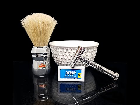 Видео: Бритьё! RazoRock Wunderbar Slant. Omega 48 Professional. Derby Extra. Varon Dandy. Бриз "Настроение"