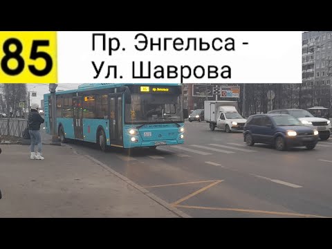 Видео: Автобус 85. Пр. Энгельса - Ул. Шаврова