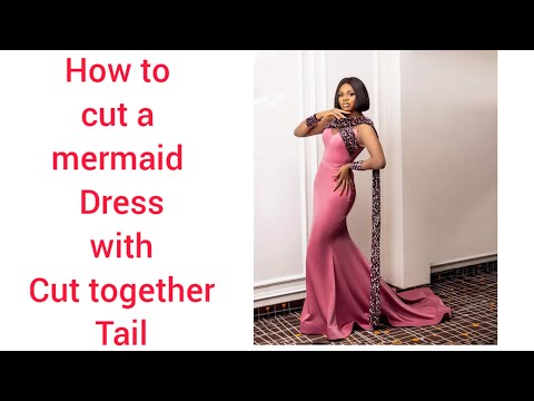 Видео: Как выкроить платье-русалку с помощью разрезного хвоста #свадьба #свадебноеплатье #свадебный
