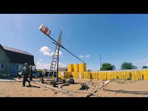 Видео: Сборка самодельного строительного крана для кладки газоблока.