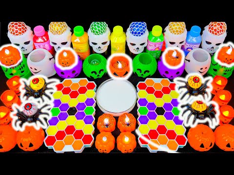 Видео: ASMR слайм 🎃 Радужный хэллоуинский слайм, глина, игрушки, блёстки | Смешиваем случайные вещи в слайм