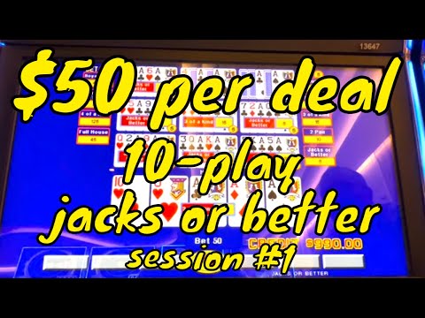Видео: Видеопокер 50 долларов за сделку! 10 игр по $1 Jacks or Better — Сессия №1