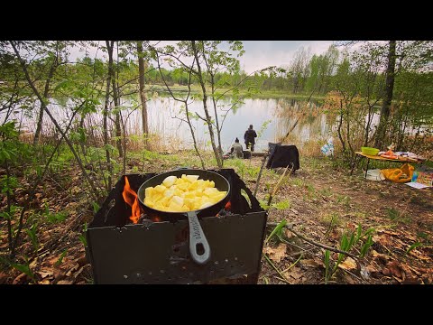 Видео: Запоздалое открытие сезона жидкой воды. Рыбалка, природа, отдых на берегу реки. Volkswagen Caravella