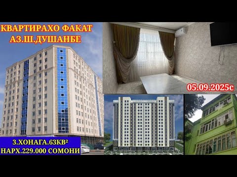 Видео: КВАРТИРАХОИ ФУРУШИ АРЗОН (05.09.2025) ФАКАТ АЗ.Ш.ДУШАНБЕ Н.ФИРДАВСИ Н.СИНО Н РУДАКИ