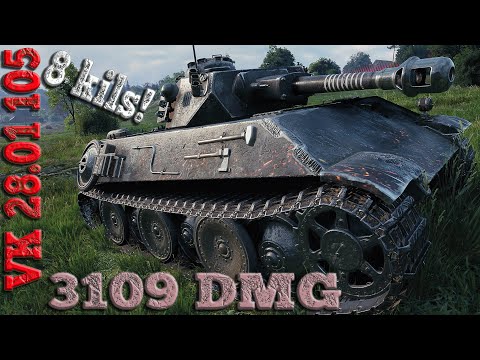 Видео: VK 28.01 mit 10,5 cm L/28  Ace tanker WoT /  бой на мастера WoT replays