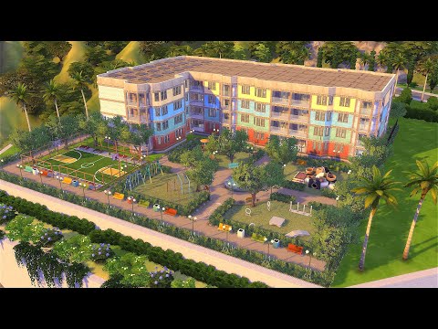 Видео: Симс 4 | ОГРОМНАЯ МНОГОЭТАЖКА в Дель-Соль-Велли | Строительство Без СС | Stop Motion Speed build