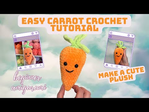 Видео: Узнайте, как сделать очаровательную морковку амигуруми без шитья | Простой урок по вязанию крючко...
