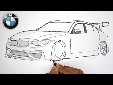 Видео: Рисунок автомобиля BMW M3 F80 | Как рисовать BMW