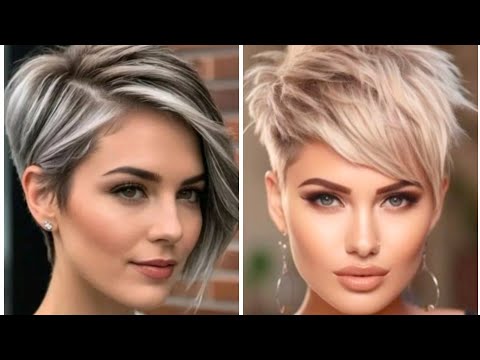 Видео: Последние 40 изображений коротких стрижек для женщин и удлиненного боба-пикси
