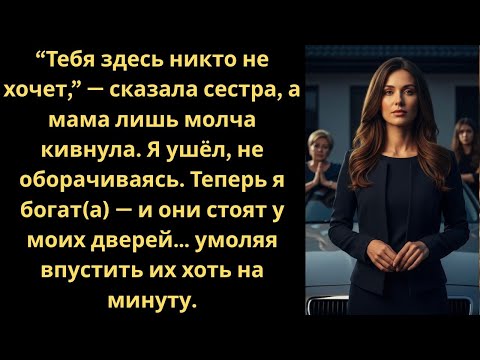Видео: Тебя здесь никто не хочет, — сказала моя сестра. Мама кивнула. Теперь я богат(а), и они умоляют меня