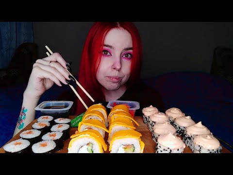 Видео: Роллы суши мукбанг/цирк продолжается/mukbang