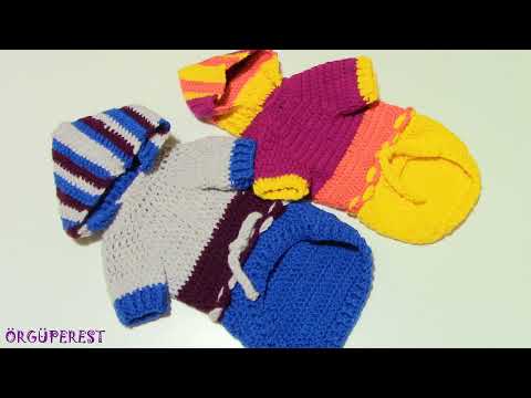 Видео: КАК СДЕЛАТЬ ТРИКОТАЖНЫЙ СВИТЕР С КАПЮШОНОМ (СОБАКА-КОТ) КРЮЧКОМ? свитер для домашних животных