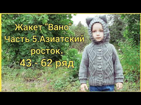 Видео: Жакет "Вано" | Часть 5. Азиатский росток | 43 - 62 ряд