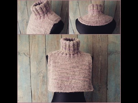 Видео: Манишка спицами. Не реглан. Укороченные ряды. Бесшовная. МК.