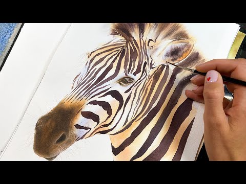 Видео: Почему важно начинать реалистичную картину с ОТТЕНКОВ #акварельживотные