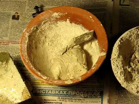 Видео: Замазка из мела и жидкого стекла