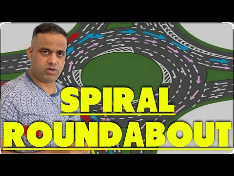 Видео: Спиральная кольцевая развязка в Великобритании: как проехать по многополосной спиральной кольцево...