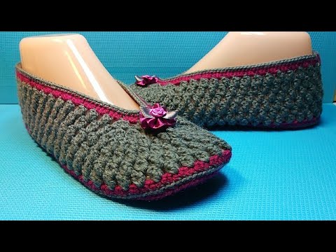 Видео: #734 Красивые балетки крючком / бесшовные тапочки