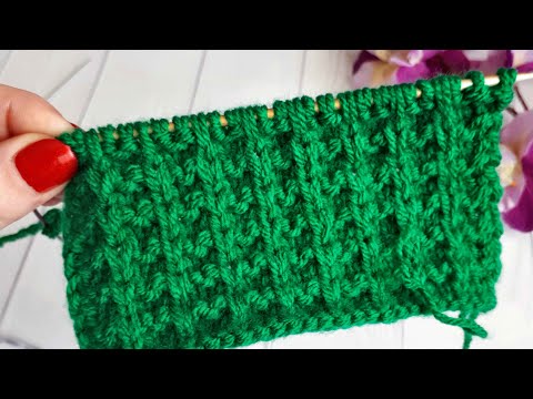 Видео: Супер красивый узор клетка спицами / Простой узор узор спицами