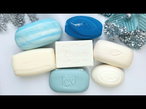 Видео: Cutting dry soap ❄️ASMR🤍💙Резка сухого мыла