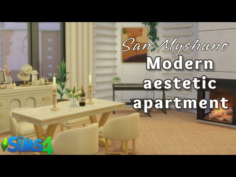 Видео: Современная эстетичная квартира ☁️  | Строительство | The Sims 4 | No CC