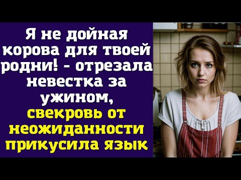 Видео: Я не дойная корова для твоей родни! - отрезала невестка за ужином, свекровь от неожиданности
