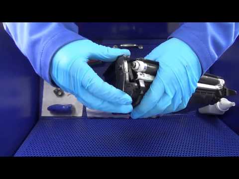 Видео: Инструкция по заправке картриджей HP  Q5949x 49x  на станции очистки картриджей