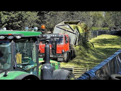 Видео: Силосование Кукурузы 2025: Работы на Силосной Яме, John Deere 8R, Case IH Puma 260, Tatra и NH