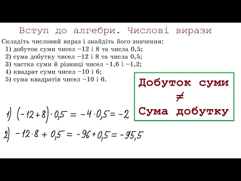 Видео: Вступ до алгебри. Числові вирази