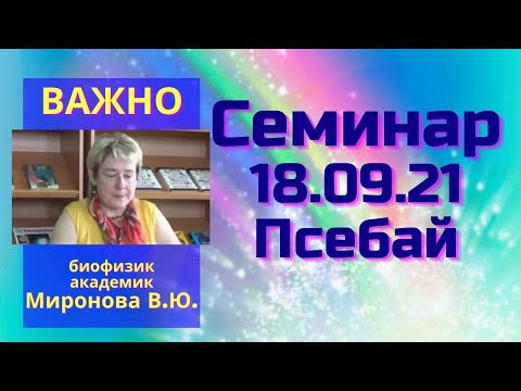 Видео: Семинар Мироновой В.Ю. 18.09.21 Псебай