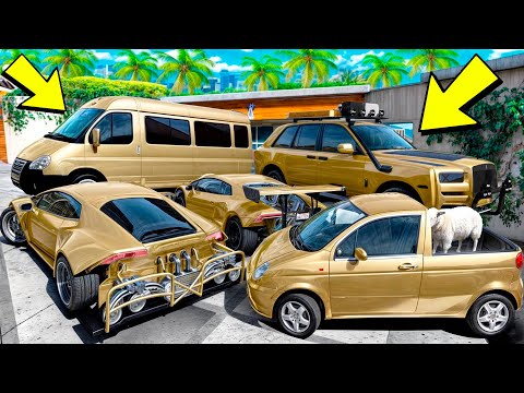 Видео: УГНАЛ КУЧУ ЗОЛОТЫХ ЧИТ ТАЧЕК И ОГРОМНЫЙ МОНСТР ТРАК У МАЖОРА ЗА 180 СЕК! БИТВА ВОРОВ В ГТА 5 ОНЛАЙН!