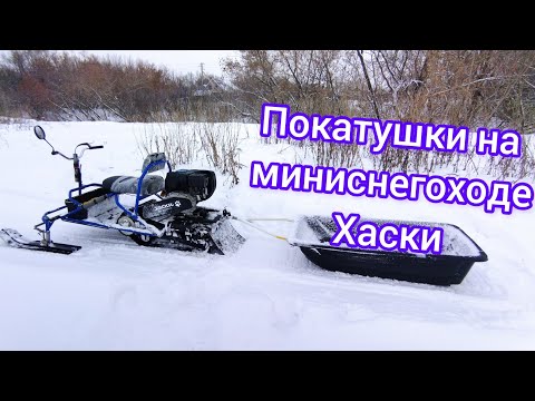 Видео: Покатушки на миниснегоходе Хаски.