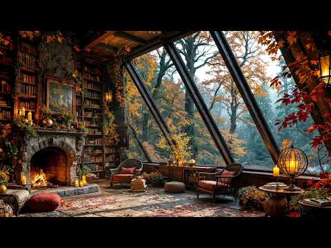 Видео: Уютная осенняя атмосфера у камина 🍁 Потрескивание огня и расслабляющие звуки осени для сна