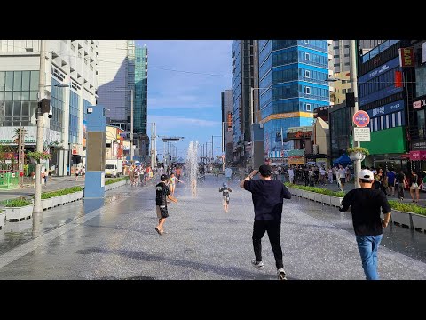 Видео: 4K Летняя прогулка по Пусану, ХЭУНДЭ | Улица Гунамро, зона еды и развлечений